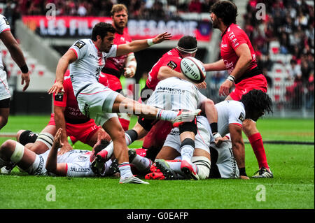 Nizza, Frankreich. 30. April 2016. SEBASTIEN BEZY. Rugby Union. Französische Top 14. Übereinstimmung zwischen RC Toulon und Stade Toulousain (Toulouse) an Allianz Riviera am 30. April 2016 in Nizza, Frankreich. 10-12 Credit Score: Norbert Scanella/Alamy Live-Nachrichten Stockfoto