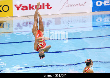 Tokio, Japan. 30. April 2016. Team Japan (JPN) Synchronschwimmen zu gruppieren: der 92. Japan synchronisiert Swimming Championships Open 2016 Frauen-Team Free Routine vorläufige am Tatumi International Pool in Tokio, Japan. © Yohei Osada/AFLO SPORT/Alamy Live-Nachrichten Stockfoto