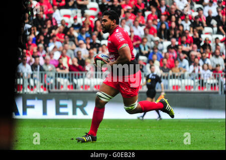 Nizza, Frankreich. 30. April 2016. Romain TAOFIFENUA. Französische Top 14 Rugby Union. Übereinstimmung zwischen RC Toulon und Stade Toulousain (Toulouse) an Allianz Riviera am 30. April 2016 in Nizza, Frankreich. 10-12 Credit Score: Norbert Scanella/Alamy Live-Nachrichten Stockfoto