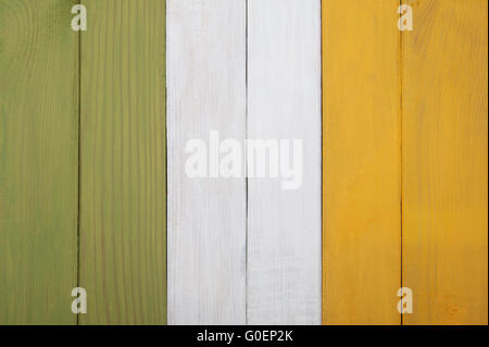 Abstrakte farbige Flagge von Irland aus den Brettern. Stockfoto
