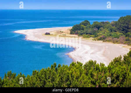 Landschaft mit Blick auf das Meer. Pizunda, Abchasien. Stockfoto