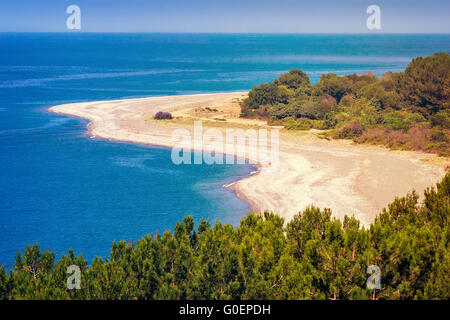 Landschaft mit Blick auf das Meer. Pizunda, Abchasien. Stockfoto