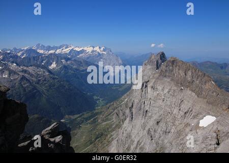 Aussicht von der Spitze des Mt Titlis Stockfoto