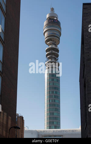 BT Tower beschäftigen Howland Street, Fitzrovia, London Borough of Camden, London, England, Vereinigtes Königreich Stockfoto