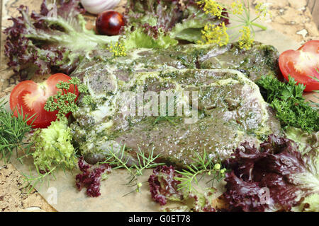 Mariniertes Schweinefleisch Stockfoto