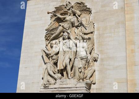 Carven auf Arc de triomphe Stockfoto