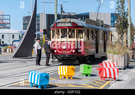 Christchurch Erbe Straßenbahn, High Street, Christchurch, Canterbury, Neuseeland Stockfoto