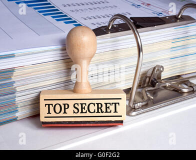 Top Secret Stempel im Büro Stockfoto