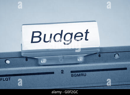 Budget-Ordner Register Index Stockfoto