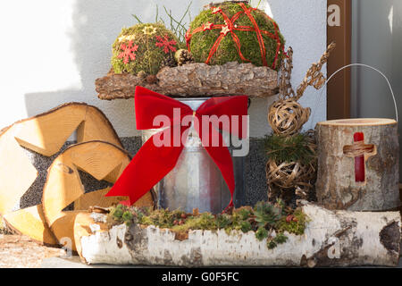 Außendekoration Weihnachten nächsten Eingang Stockfotografie
