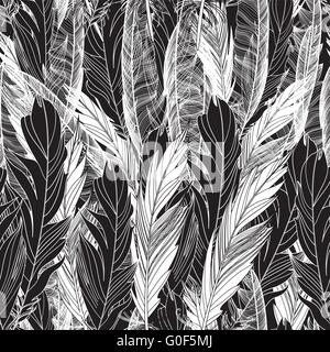 Grafische Muster Federn Stock Vektor