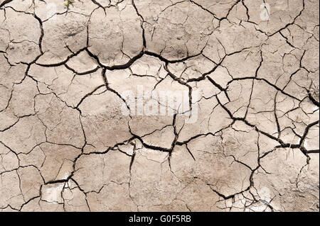 Rissige und trockene Wüste Boden, High Angle View Stockfoto, Bild