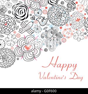 Floral Design Karten für Valentines Day Feiertag Stock Vektor