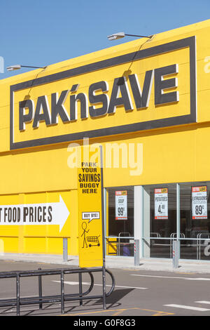 Pak-n Save Supermarkt, North Town, Timaru, South Canterbury, Neuseeland Stockfoto