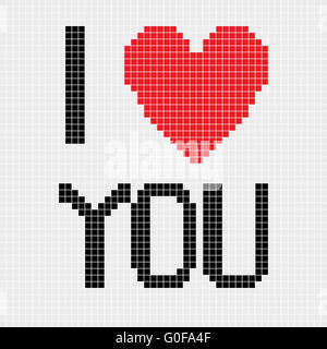 Pixel ich liebe dich Stockfoto