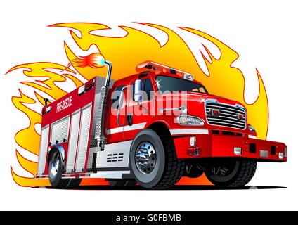 Cartoon-Feuerwehrauto Stockfoto