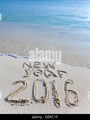 Es steht auf Sand am Meer Rand 2016 Stockfoto