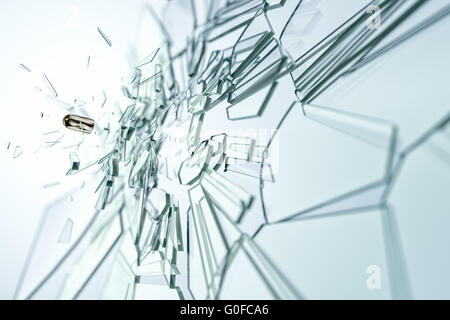beschädigte Glas Kugel Stockfoto