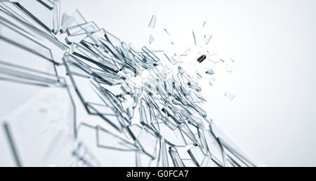 beschädigte Glas Kugel Stockfoto