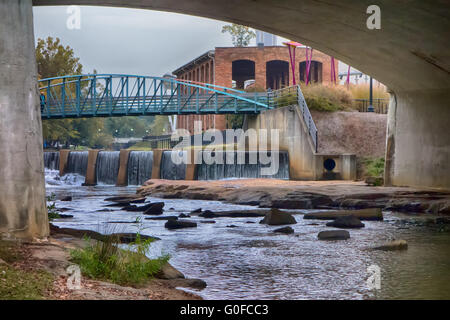 Straßenszenen fällt Park in Greenville in South carolina Stockfoto