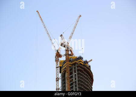 Dubai, Bauarbeiten des Wolkenkratzers The Fountain Adressansicht Stockfoto