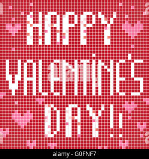 happy Valentinstag Pixel Stockfoto