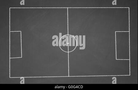 Fußballplatz mit Kreide auf die Tafel gezeichnet Stockfoto