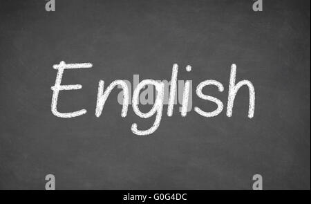 Englisch-Unterricht auf Tafel oder Tafel. Stockfoto