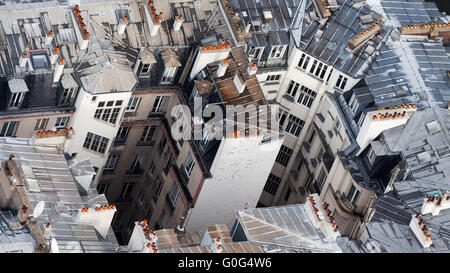 Paris-Häuser von oben Stockfoto