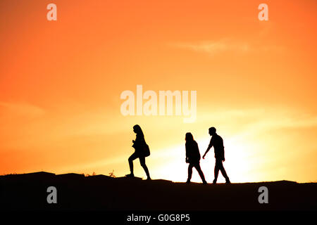 Menschengruppe, silhouette Stockfoto