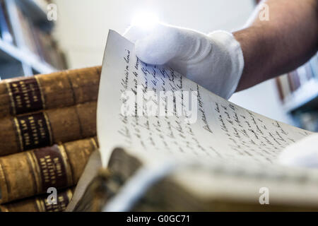 Alte und antike Handschriften und Bücher Stockfoto