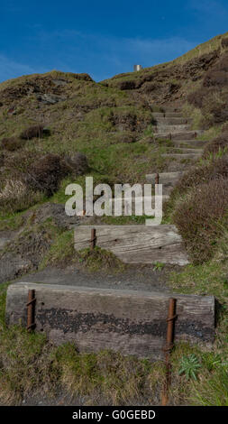 Hölzerne Treppe Stockfoto