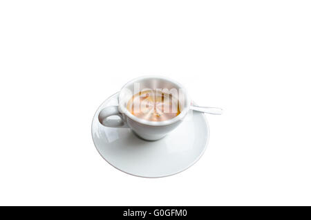 Tasse Kaffee auf abstrakte silbernem Hintergrund. Stockfoto