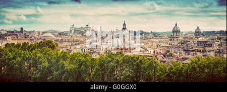 Panorama der antiken Stadt Rom, Italien. Jahrgang Stockfoto