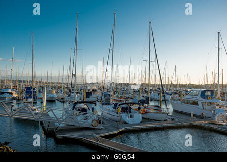 Boote und Yachten im Hafen angedockt Stockfoto