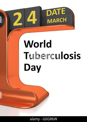 Vintage Kalender Welt-Tuberkulose-Tag Stockfoto