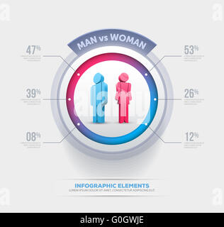 Vektor-Menschen-Infografik-Design-Vorlage. Elemente werden separat in Vektordatei geschichtet. Stockfoto
