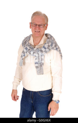 Entspannte senior woman Pullover. Stockfoto