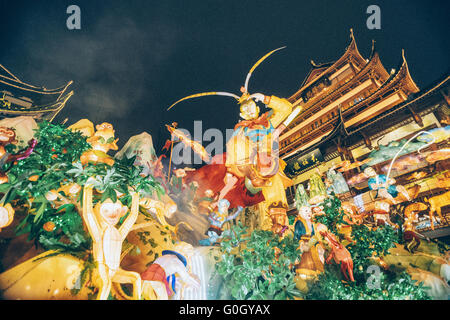 Chinesische Laterne-Festivals in Yu-Garten Stockfoto