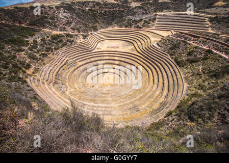 Muränen, eine archäologische Stätte in der Nähe von Cusco, Peru Stockfoto