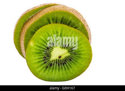 Kiwis isoliert auf weißem Hintergrund und Clipping-Pfad Stockfoto