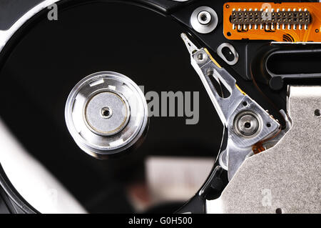 Computer Festplatte Hintergrund auseinander genommen Stockfoto