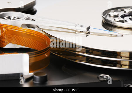 Computer Festplatte (HDD) Hintergrund auseinander genommen Stockfoto
