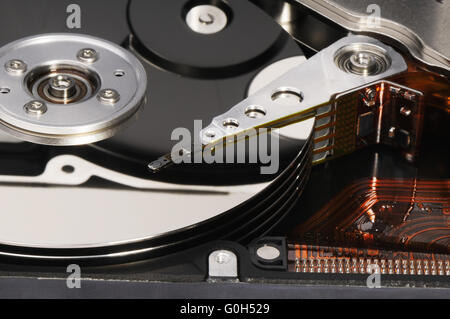 Computer Festplatte (HDD) Hintergrund auseinander genommen Stockfoto