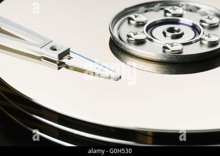 Computer Festplatte Hintergrund auseinander genommen Stockfoto