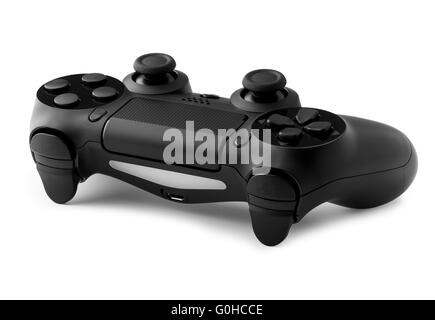 Joystick auf weißem Hintergrund, isolierte Nahaufnahme Stockfoto
