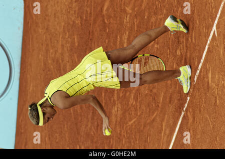 Madrid, Spanien - 29. April 2016: Monica Puig puerto-ricanischer Tennisspieler, Mutua Madrid Open ATP 1000 Masters Series, Madrid, Spanien Stockfoto