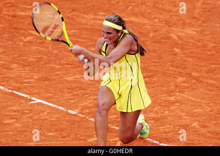 Madrid, Spanien - 29. April 2016: Monica Puig puerto-ricanischer Tennisspieler, Mutua Madrid Open ATP 1000 Masters Series, Madrid, Spanien Stockfoto