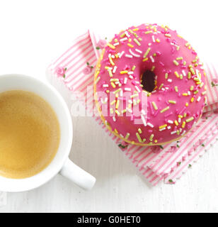 Krapfen und Kaffee Stockfoto