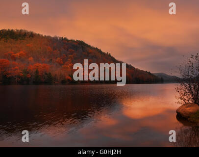 Oxbow See in den Adirondack Bergen bei Sonnenuntergang Stockfoto